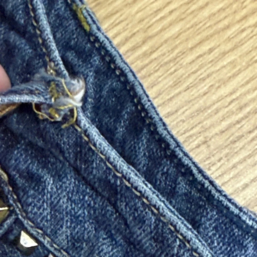 VTG Y2k American Eagle Studded Denim‎ mini micro Shorts Womens Size 4 festival